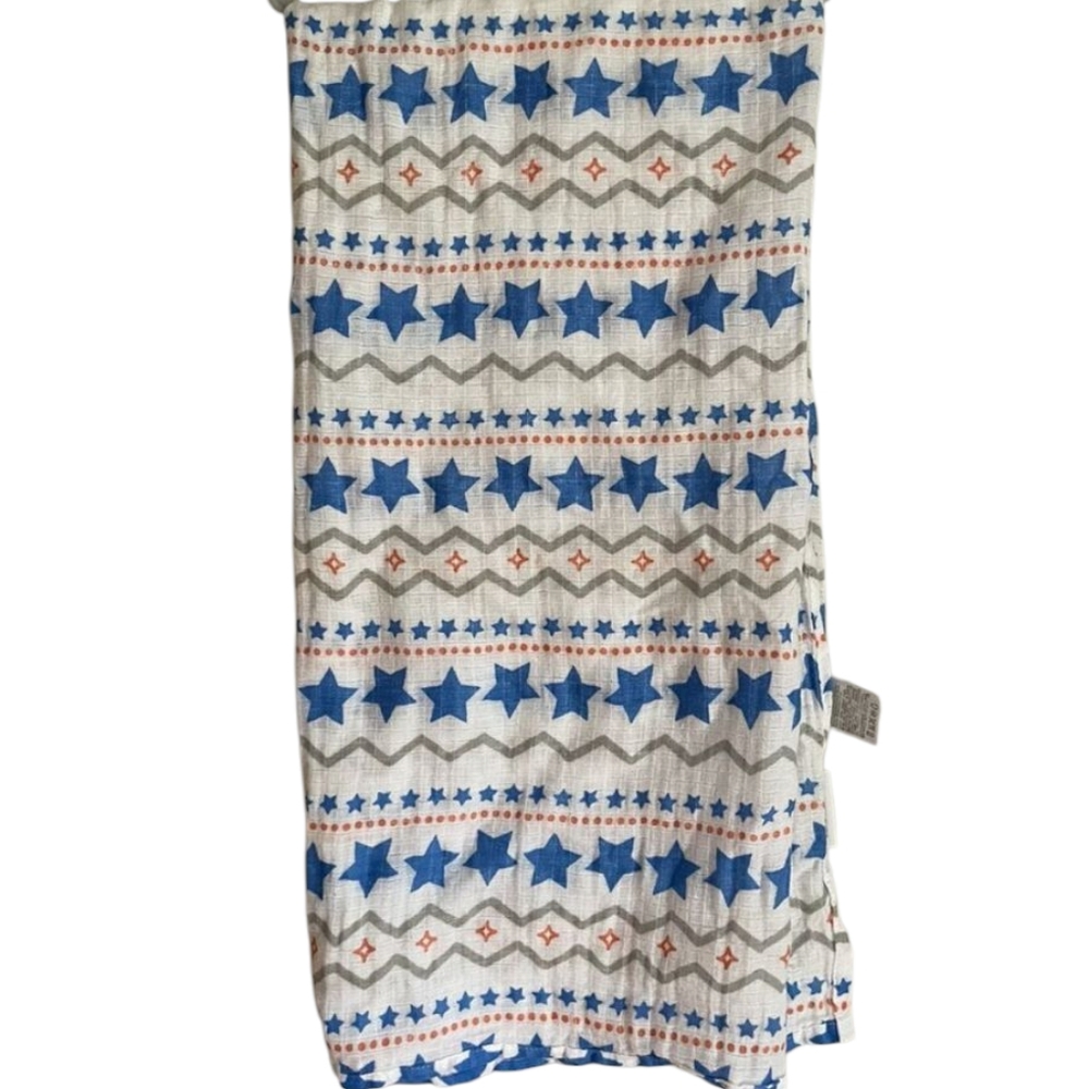 ADEN by aden + anais Red White & Blue Stars Muslin Baby Blanket